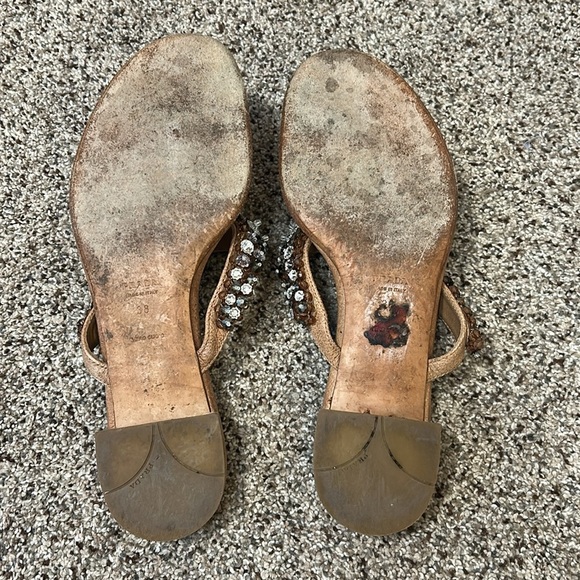Prada Women's Leather Tan and Brown Beaded Sandals size EU 38 US 8 - Picture 10 of 16
